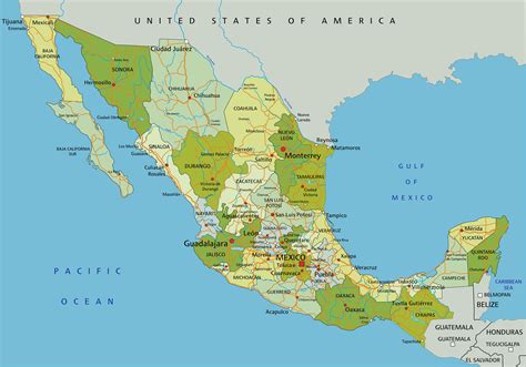 MAP Map of Cities in Mexico